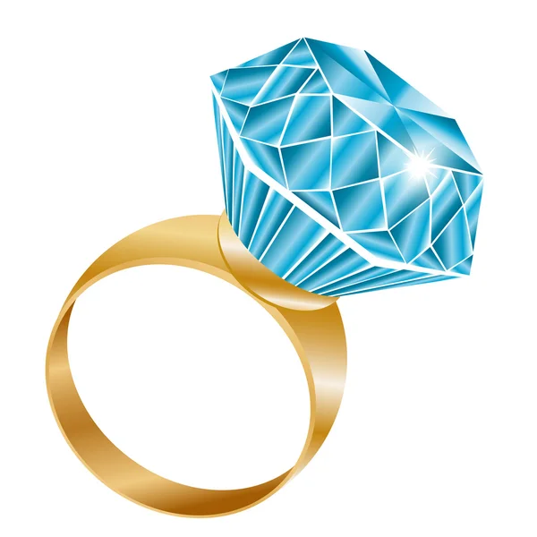 Anel de diamante brilhante, ilustração vetorial — Vetor de Stock