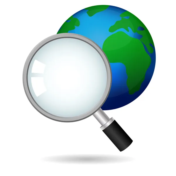 Icona vettoriale del concetto di ricerca globale — Vettoriale Stock