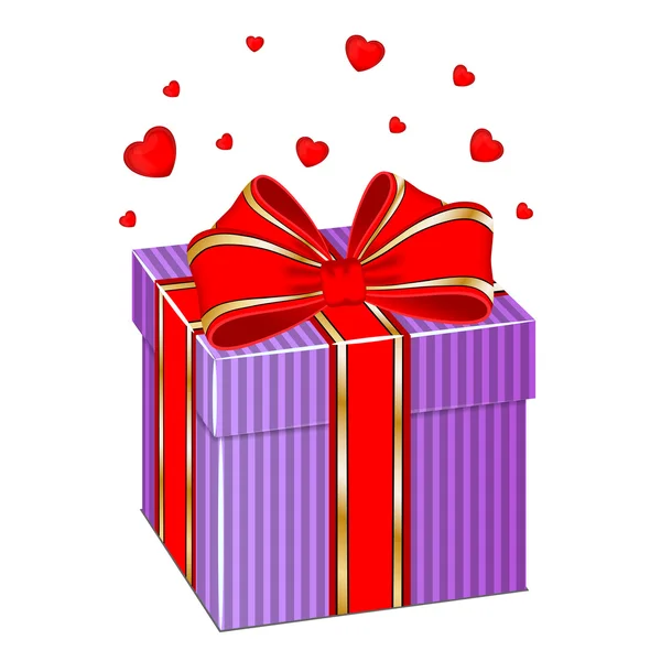 Gift box with hearts — Stock Vector