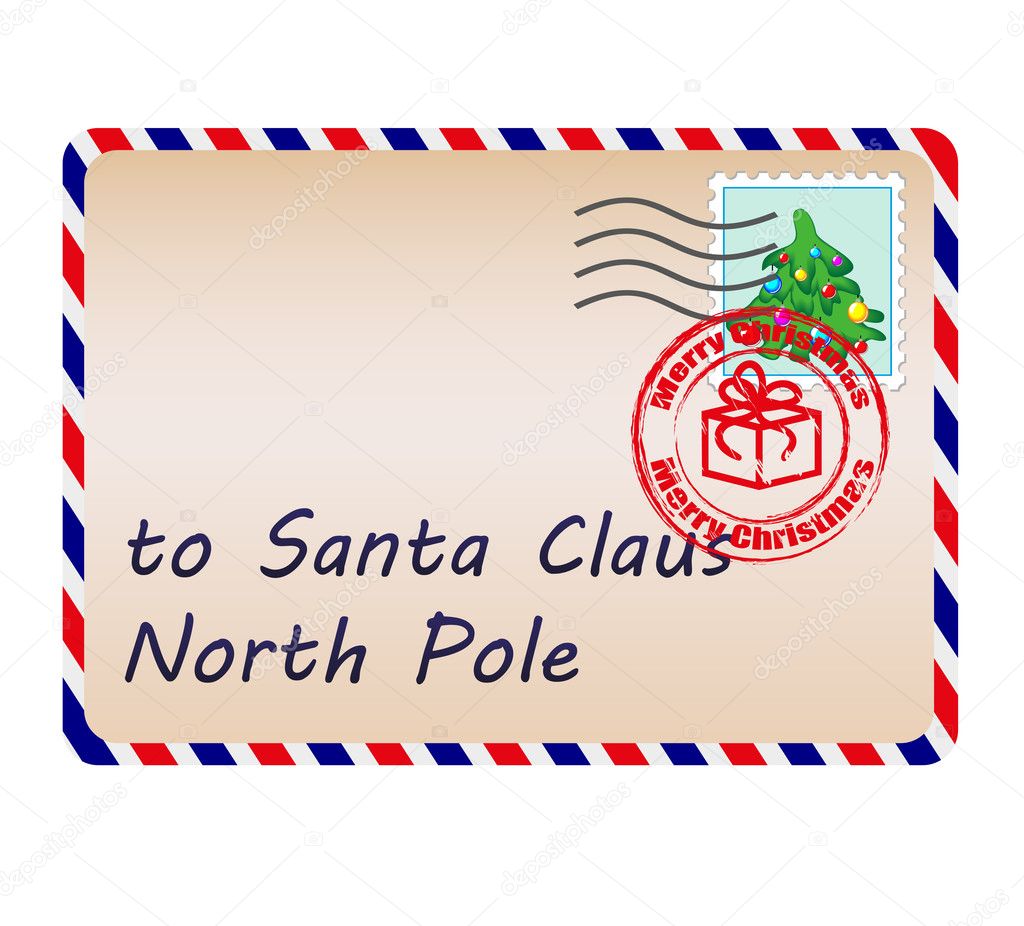 Brief An Den Weihnachtsmann Mit Briefmarken Und Porto Mark