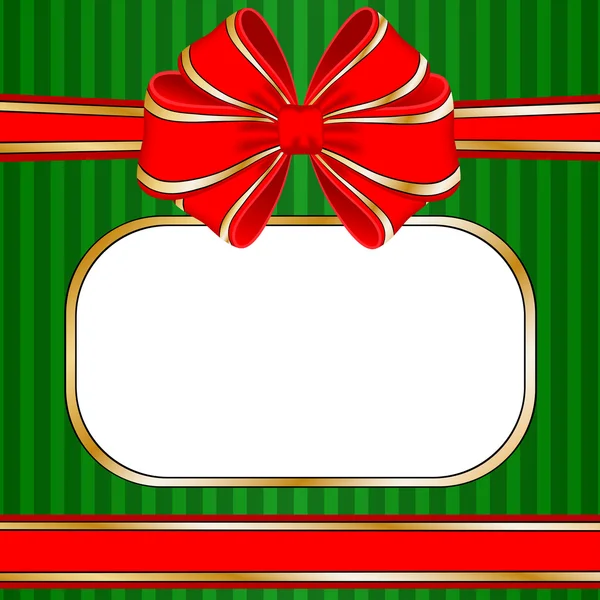 Christmas frame with red bow and space for your text — Stock Vector