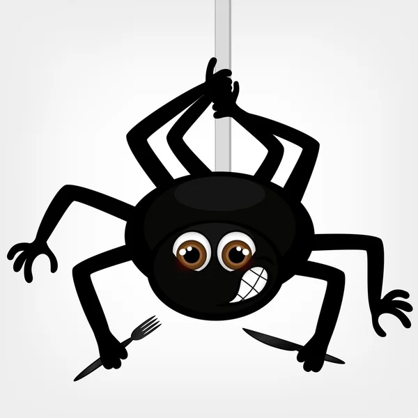 La araña va a cenar, ilustración vectorial — Vector de stock