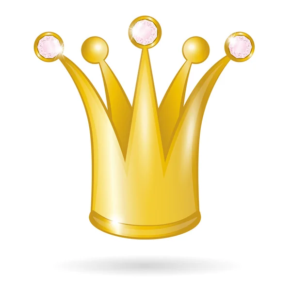 Corona principessa d'oro isolato su uno sfondo bianco — Vettoriale Stock