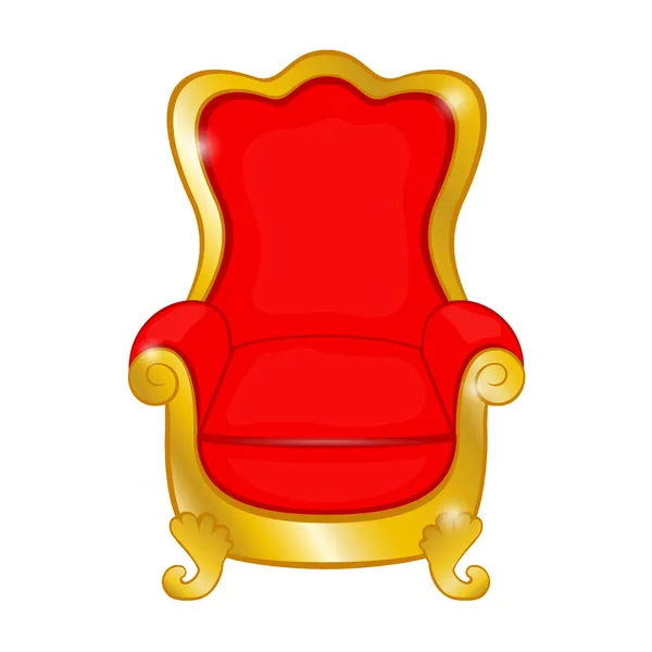 Sillón antiguo rojo sobre fondo blanco — Vector de stock