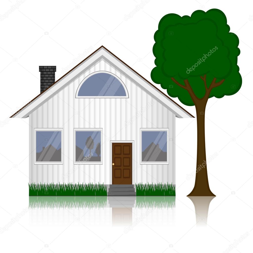 Vector illustration of house icon isolated on white background