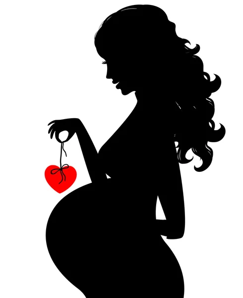 Silhouette de la femme enceinte — Image vectorielle