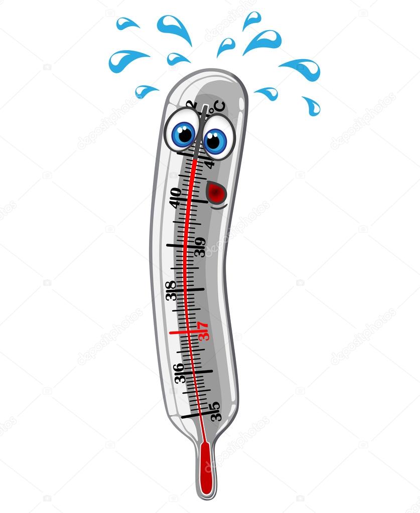 Mercury thermometer showing high temperature