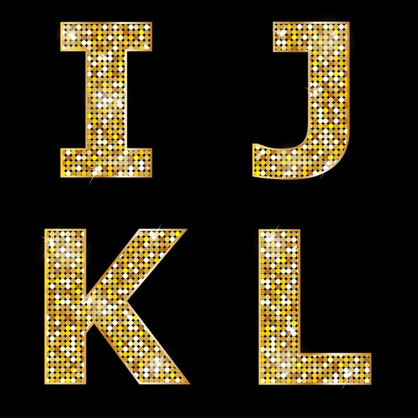 altın metalik parlak harfler i, j, k, l