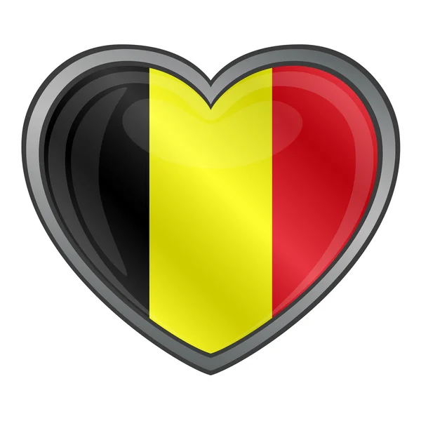 Belgia błyszczący flaga serca — Wektor stockowy