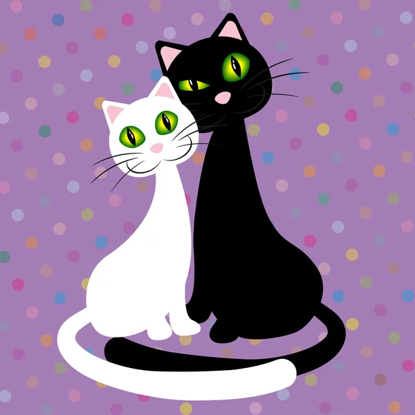 Zwei Katzen — Stockvektor