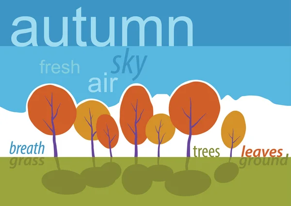 Autumn trees in park cartoon landscape. — Φωτογραφία Αρχείου