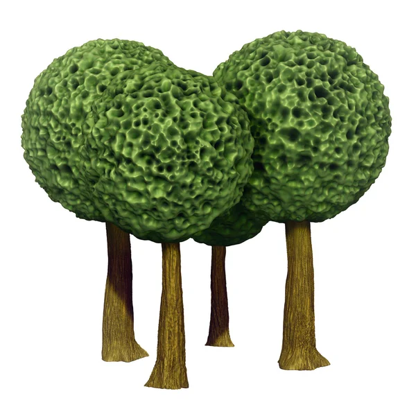 Ball shaped trees, 3d based — Stock Photo, Image