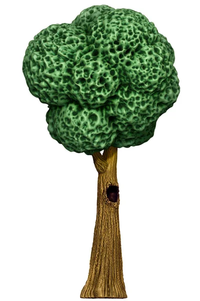 Карикатурное дерево с полой — стоковое фото