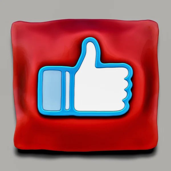 Facebook Like award on red ceremonial pillow — Stock Photo, Image