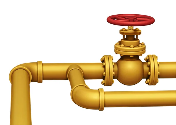 Ilustração da válvula do tubo de gás. Isolado em branco — Fotografia de Stock