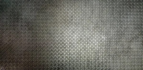 Metal Floor Plate Diamond Pattern Black Silver Gray Steel Background — стоковое фото