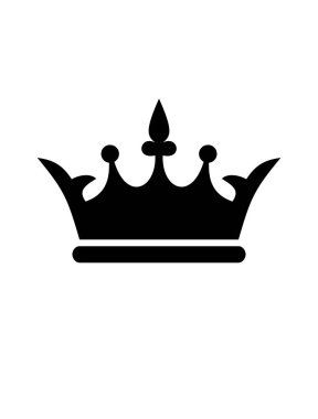 Kraliçe Kral taç siyah vektör simgesi. Tiara Diadem siluet çizimi. Prensesler. Cricut çizici lazer kesme. Logo. Dövme. Vinil duvar çıkartması. DIY kesimi.