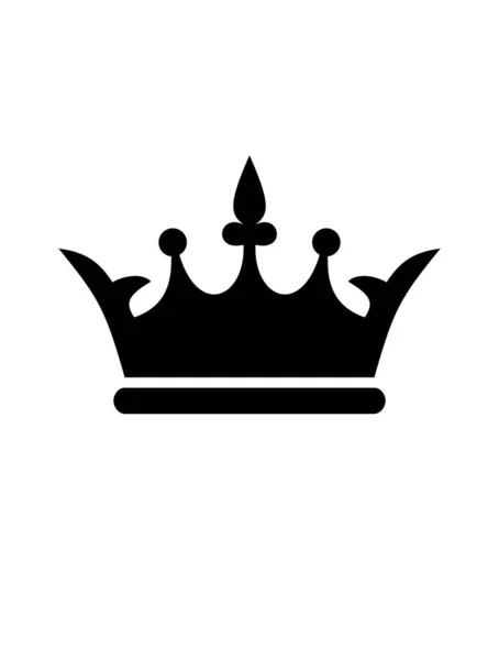 Queen King Crown Black Vector Stencil Icon Tiara Diadem Silhouette — Stock Fotó