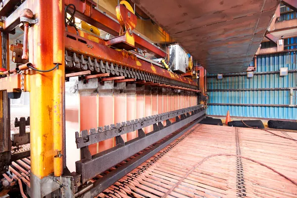 Producción Cátodos Cobre Una Planta Electroganadora Una Mina Cobre Chile —  Fotos de Stock