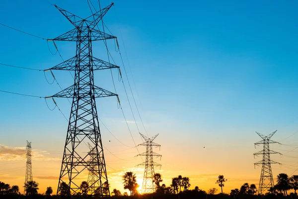 Power Lines Sunrise Asuncion Paraguay — Stock Photo, Image