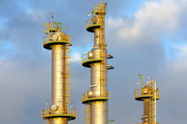 Detail Sunset Natural Gas Refinery Plant — Stock Photo, Image