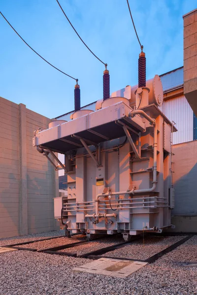Power Transformer High Voltage Electrical Outdoor Substation — Stock Photo, Image