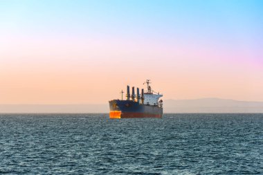 Cargo ship at port of Antofagasta, Chile