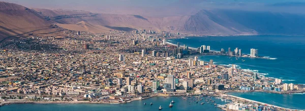 Vista Aérea Ciudad Portuaria Iquique Norte Chile Orillas Del Desierto — Foto de Stock