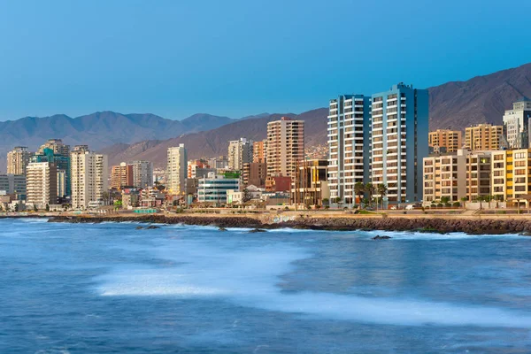 Antofagasta, Region de Antofagasta, Chile - Panoramic view of the coastline of Antofagasta, know as the Pearl of the North and the biggest city in the Mining Region of northern Chile.