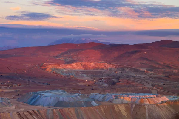 Blick Von Oben Auf Die Grube Eines Kupfertagebaus Chile — Stockfoto