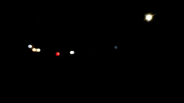 Blur Video Bustling Street Night Vehicle Lights Various Colors Looks — 비디오