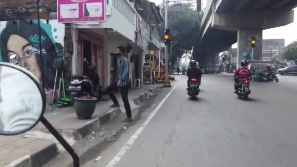 Malang Indonesia July 2022 Passing Railroad Crossing Motorbike Railroad Crossing — Stockvideo