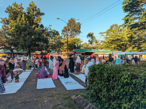 Malang Indonesië Juli 2022 Mohammadiyah Aanhangers Voeren Eid Adha Gebeden — Stockfoto