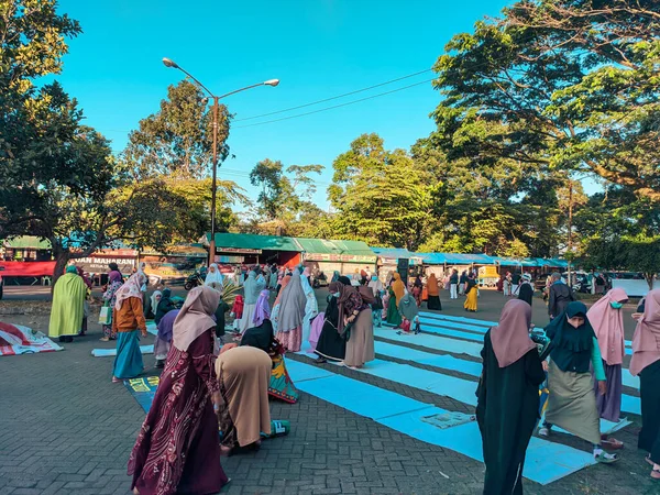 Malang Indonesië Juli 2022 Mohammadiyah Aanhangers Voeren Eid Adha Gebeden — Stockfoto
