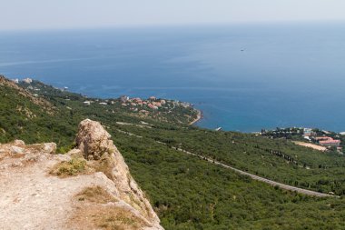 arka plan ve Karadeniz foros, Kırım'da yalnız bir kaya