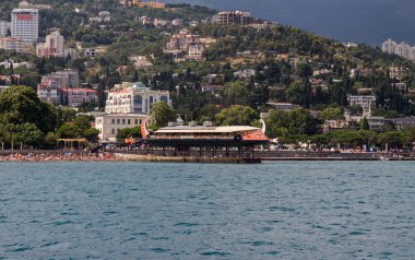 Yalta şehir manzaralı denize, Kırım, Ukrayna