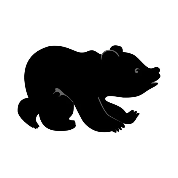 Silhouette vectorielle de drôle de petit ours — Image vectorielle