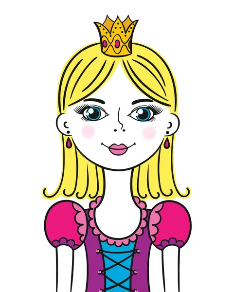 Cute funny little princess — Stock Vector