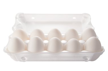 ten white eggs in packing