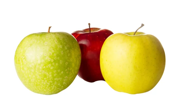 Üç renkli elma — Stok fotoğraf