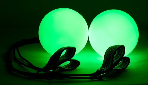 Luminous poi - equipment for juggling — Stock Photo, Image