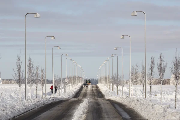 Сніг на дорозі Стокова Картинка