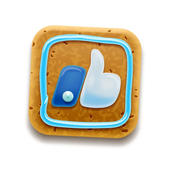 Cookie Thumbs Up icon Eps10 illustration — Φωτογραφία Αρχείου