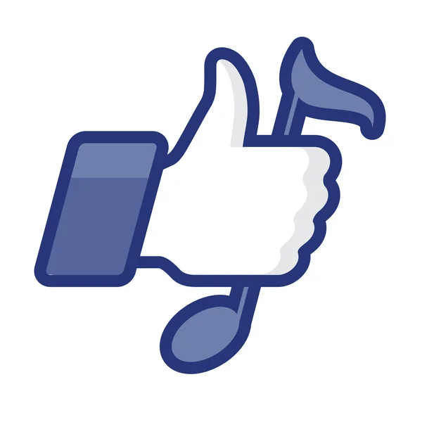 Like / thumbs up Icon mit Notiz — Stockvektor