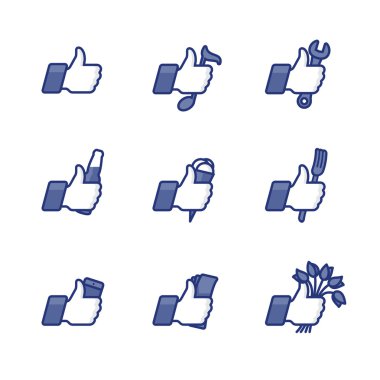 Thumbs Up icons set, vector Eps8 image