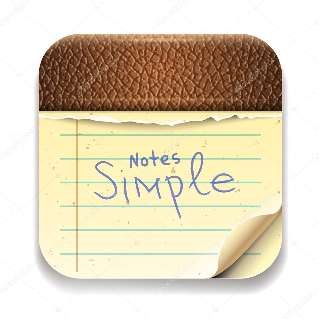 User interface notepad icon, vector Eps10 image