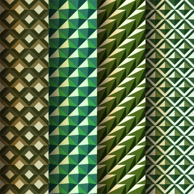 soyut kesintisiz geometrik desenleri retro tarzı bir dizi