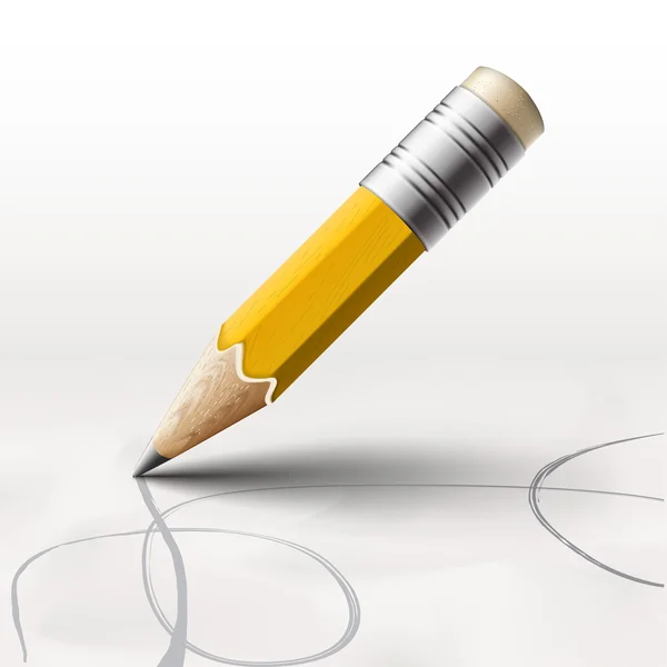 Beyaz zemin üzerinde basit kalem — Stok Vektör