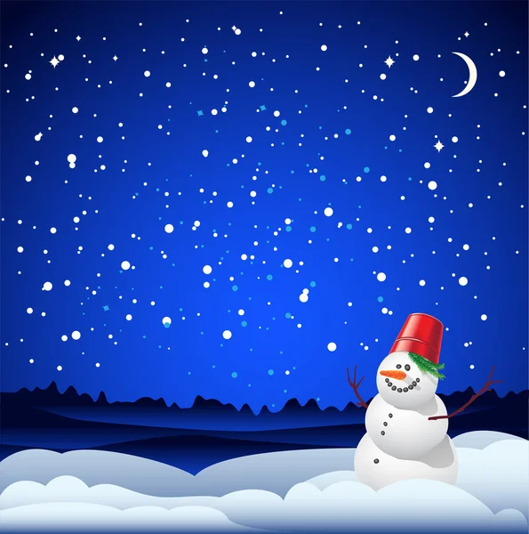 Vector sneeuwpop kaart voor Nieuwjaar. — Stockvector