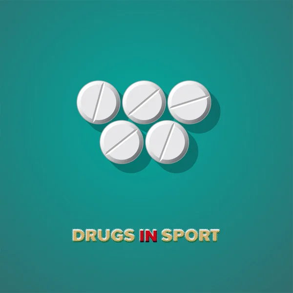 Drugs in sport, vector Eps10 illustration. — Stock Vector